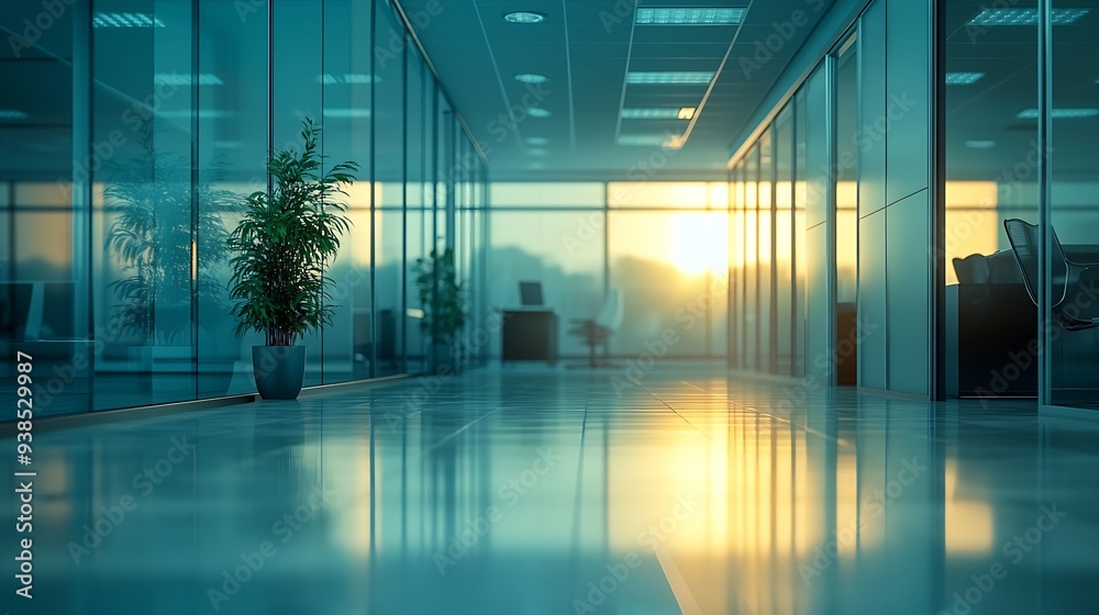 Empty Office After Work Hours : Generative AI Empty Office After Work Hours : Generative AI