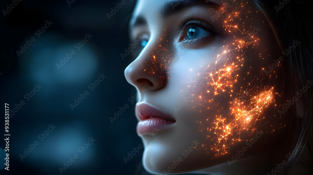 Close up portrait of a woman with glowing skin. Close up portrait of a woman with glowing skin.