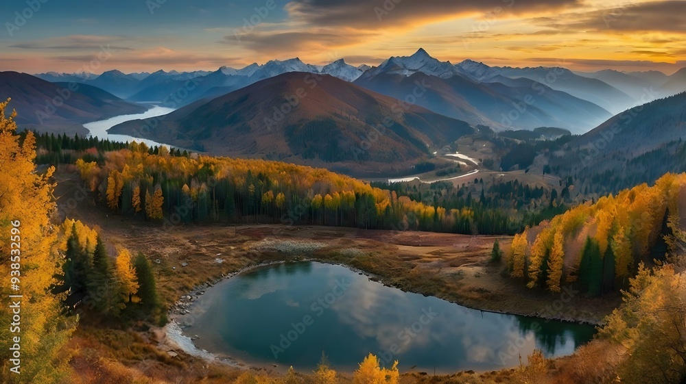 Panorama mountain autumn landscape Panorama mountain autumn landscape