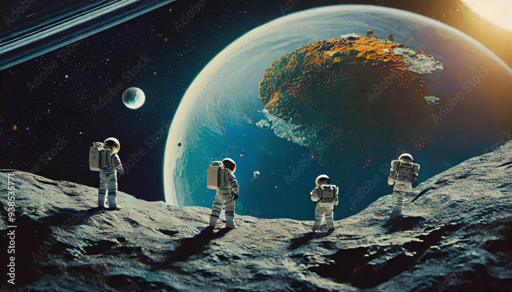 Fototapeta premium 宇宙飛行士のイラスト