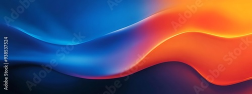 Abstract Background with Blue and Orange Wavy Shapes
