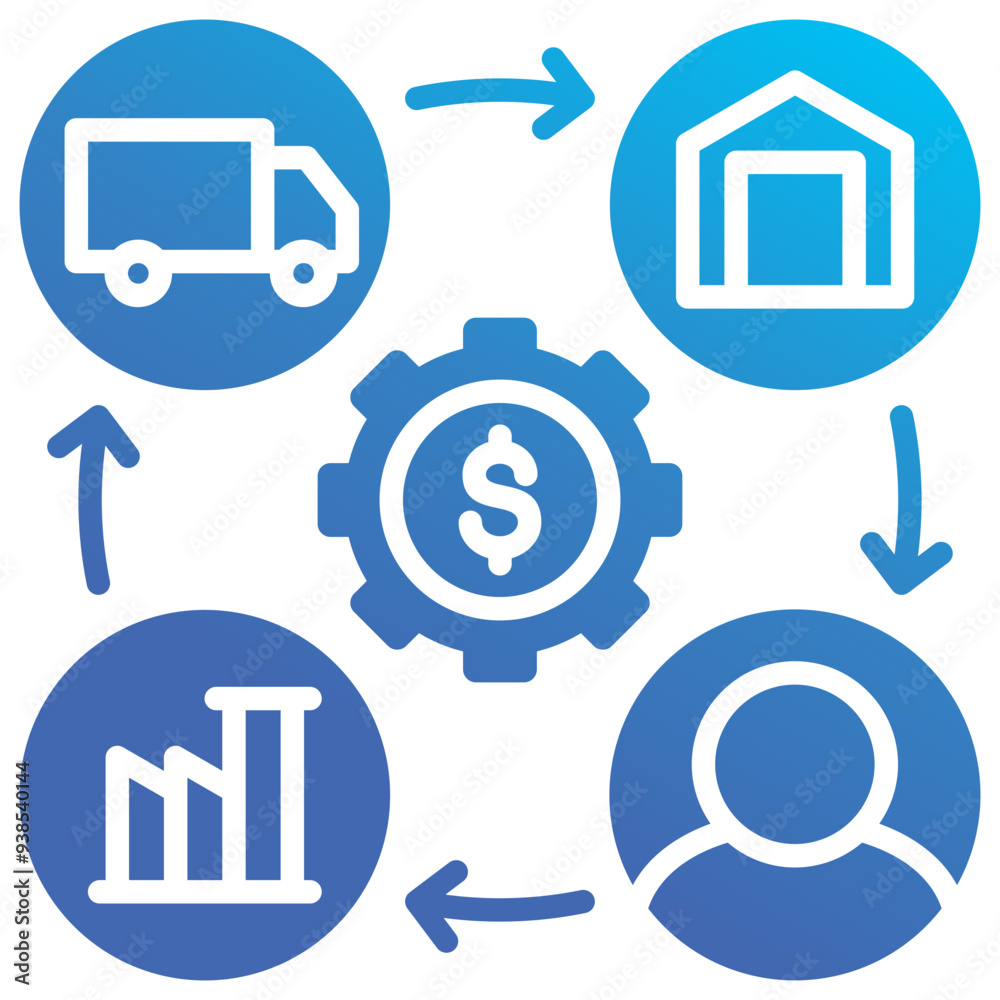 Supply Chain Management Icon Supply Chain Management Icon