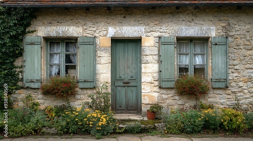 Old house in ChteauLandon a rural village of the Gtinais in the French department of SeineetMarne France : Generative AI photo