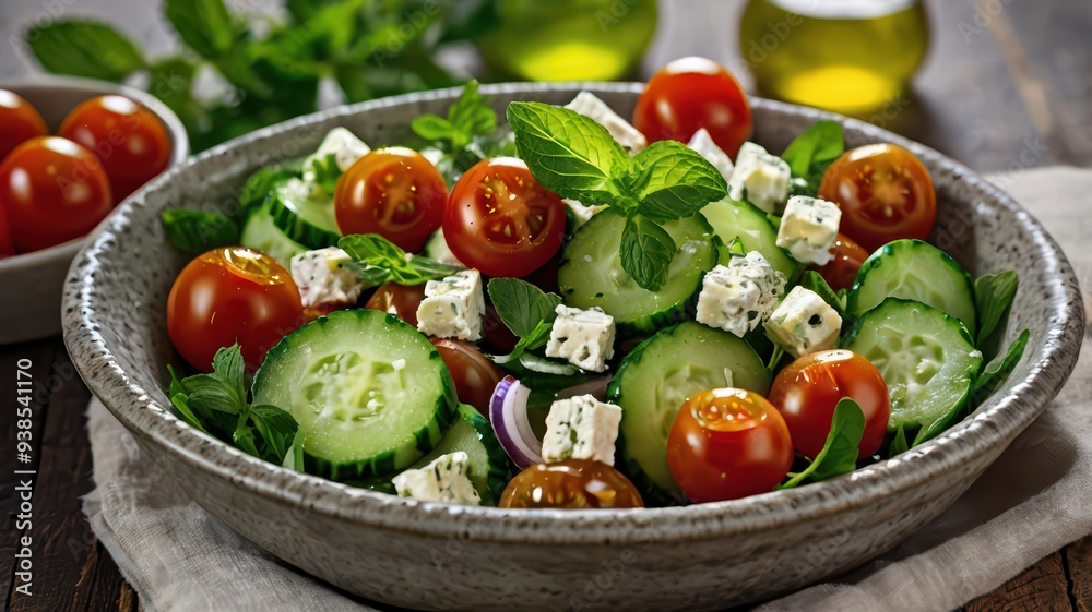 salad with cheese and tomatoes salad with cheese and tomatoes