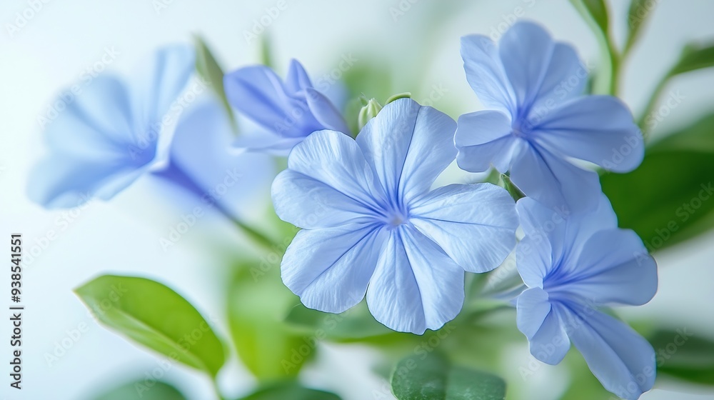 White plumbago or Cape leadwort flowers Close up small blue flowers bouquet isolated on white background : Generative AI White plumbago or Cape leadwort flowers Close up small blue flowers bouquet isolated on white background : Generative AI