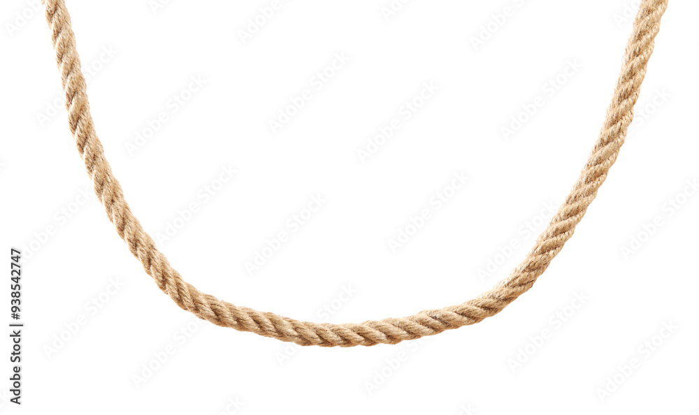 Fototapeta premium Hemp rope on white background. Organic material