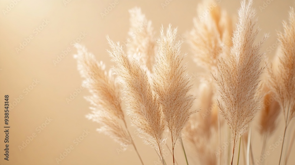 Dry pampas grass background beige tone top view flat lay Aesthetic minimal abstract floral background bohemian poster : Generative AI Dry pampas grass background beige tone top view flat lay Aesthetic minimal abstract floral background bohemian poster : Generative AI