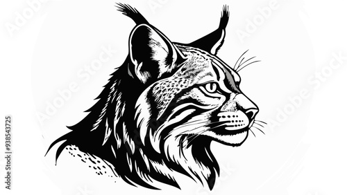 Lynx Head Sketch Style - Animal Face Portrait Mammal
