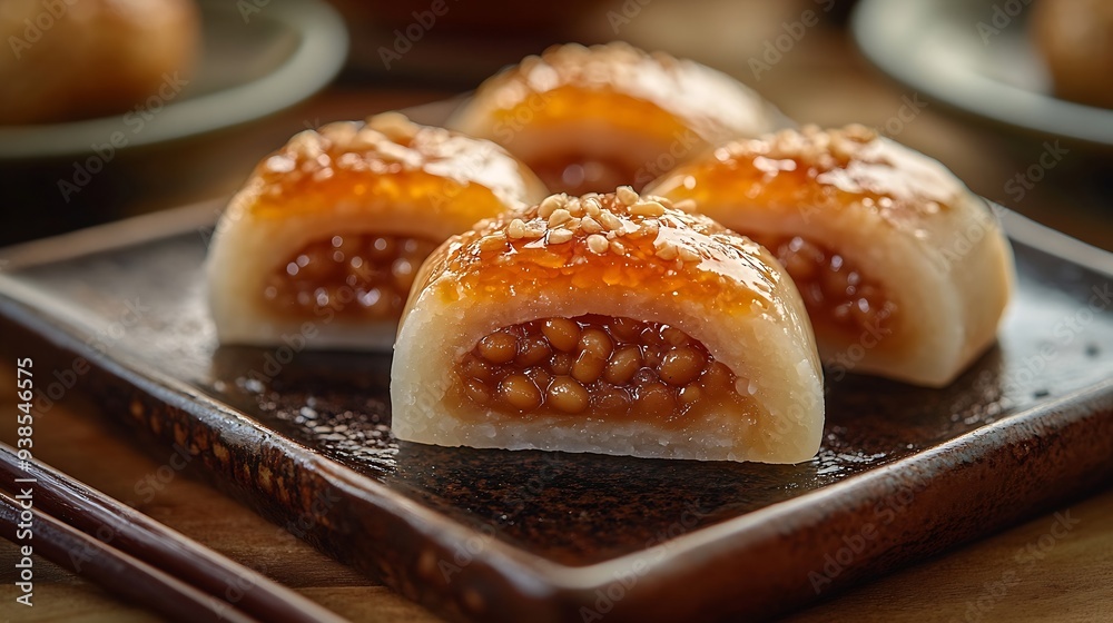 Japanese traditional food baked bean mochi : Generative AI Japanese traditional food baked bean mochi : Generative AI