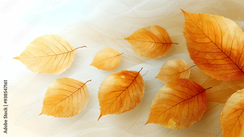 Delicate autumn leaves on a white background. Delicate autumn leaves on a white background.