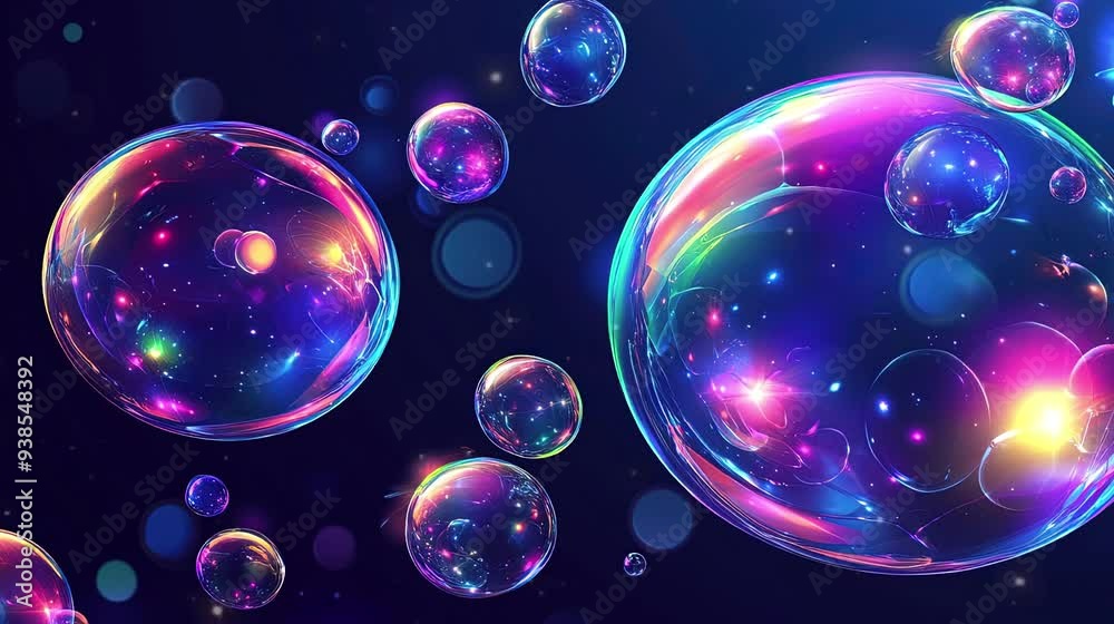 Video of various sizes air bubbles with blue violet background. Video of various sizes air bubbles with blue violet background.