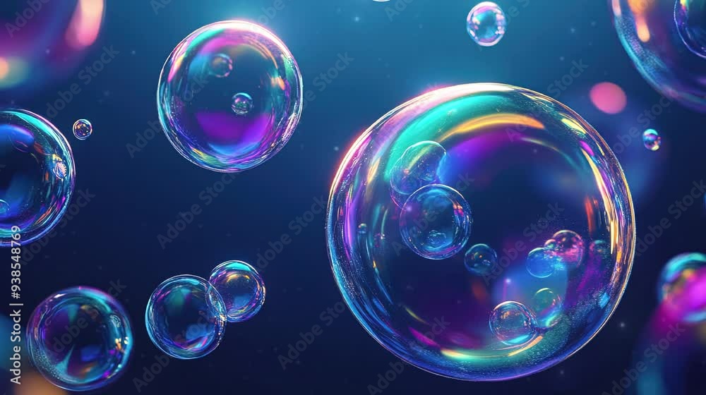 Video of various sizes air bubbles with blue violet background. Video of various sizes air bubbles with blue violet background.