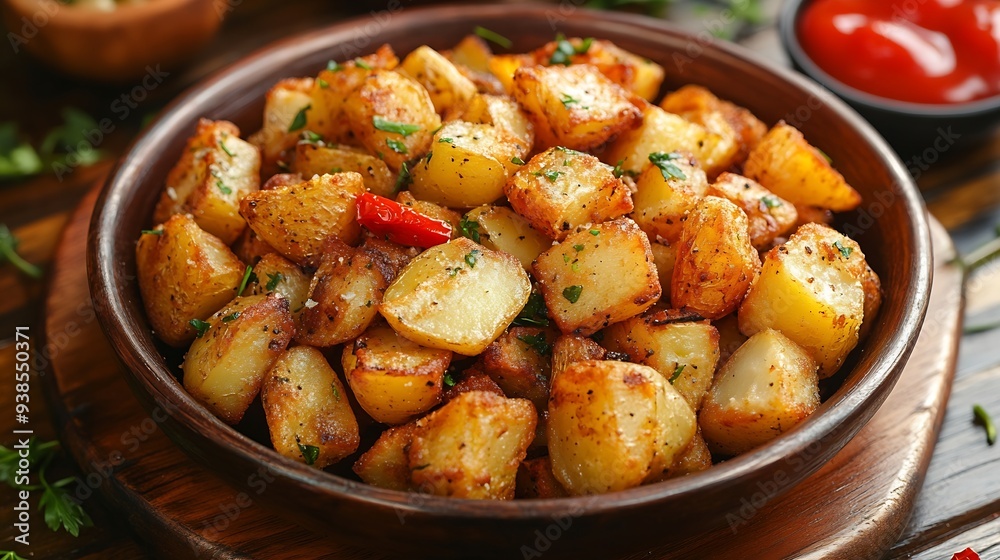 Fried potato Patatas bravas traditional Spanish potatoes snack tapas : Generative AI Fried potato Patatas bravas traditional Spanish potatoes snack tapas : Generative AI