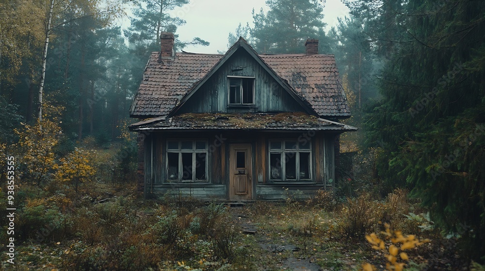 abandoned old house in the forest : Generative AI abandoned old house in the forest : Generative AI