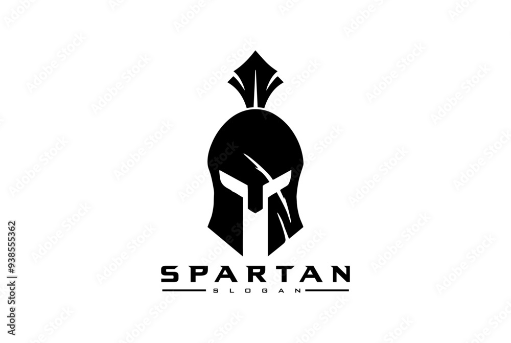 Obraz premium Spartan helmet logo with claw mark and distressed effect. Warrior logo spartan helmet