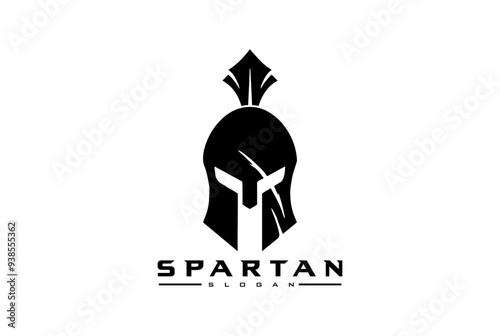 Spartan helmet logo with claw mark and distressed effect. Warrior logo spartan helmet