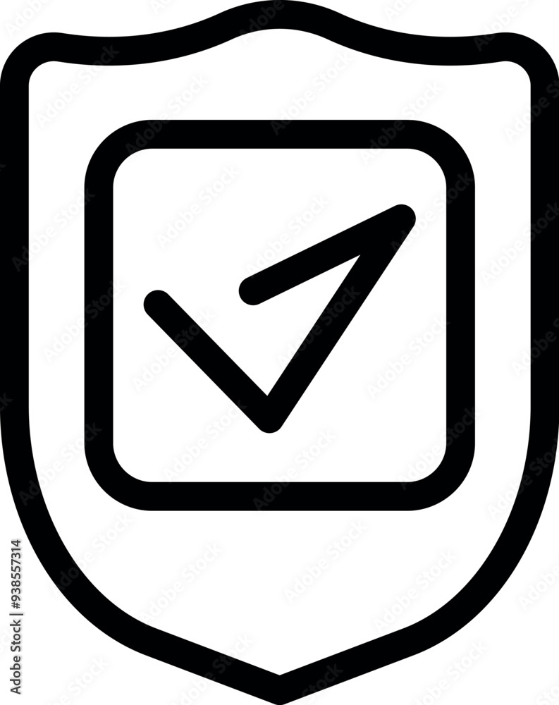 Security shield is showing a check mark symbol, representing a secure transaction Security shield is showing a check mark symbol, representing a secure transaction