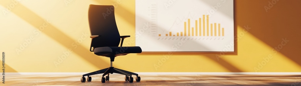 Strategic Challenges in Business - Empty Boardroom with Declining Sales Graphs in Soft Evening Light Strategic Challenges in Business - Empty Boardroom with Declining Sales Graphs in Soft Evening Light