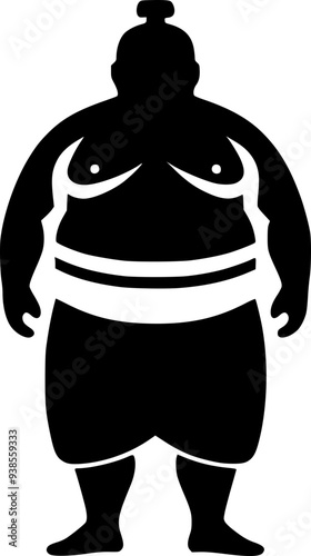 Simple Sumo Wrestler Icon for Japan-Inspired Design Project