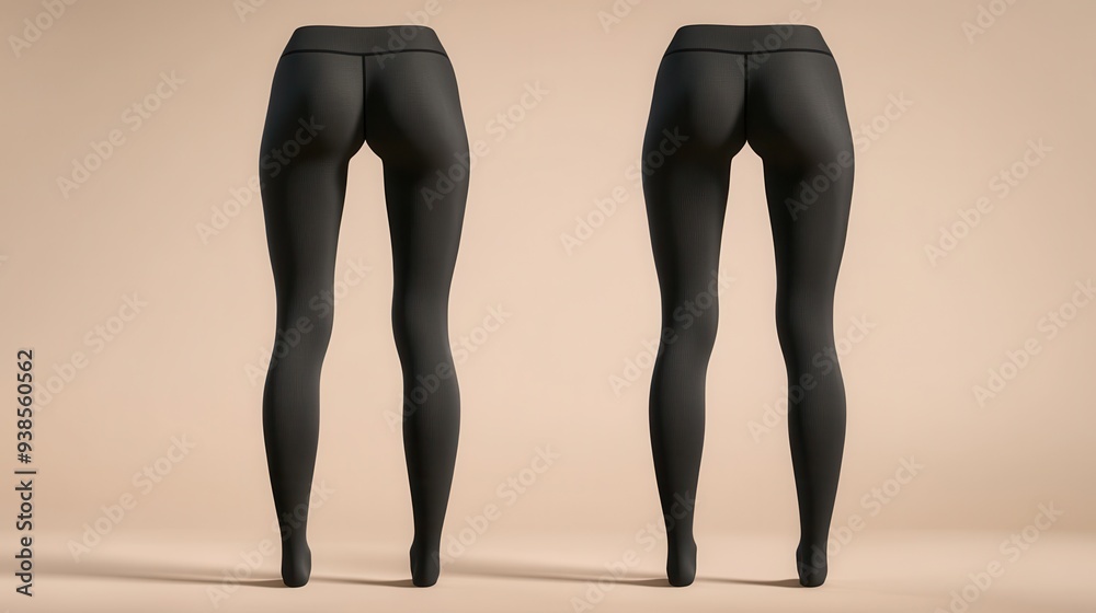 Black Leggings on Mannequin Back View - Fashion Mockup Template. Black Leggings on Mannequin Back View - Fashion Mockup Template.