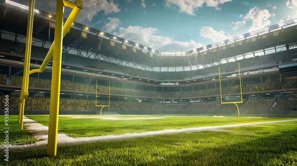 Football Stadium with Sunny Day Football Stadium with Sunny Day