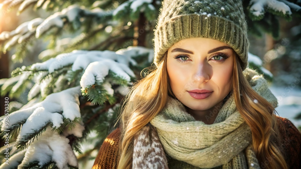 Woman in Winter Forest. Woman in Winter Forest.