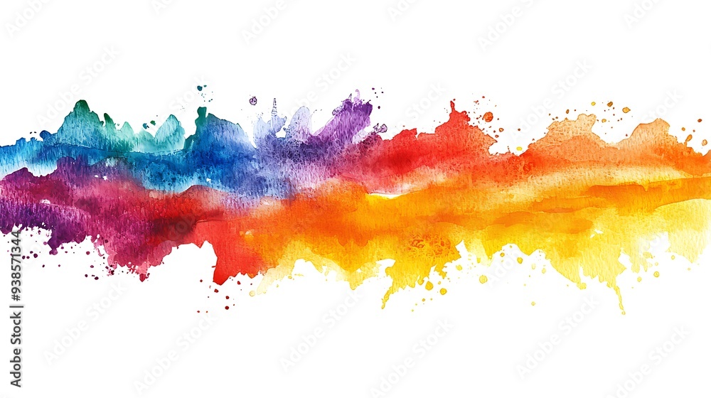 Fototapeta premium Watercolor stripe. isolated on a white background