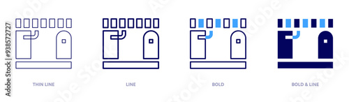 Car parking icon in 4 different styles. Thin Line, Line, Bold, and Bold Line. Duotone style. Editable stroke