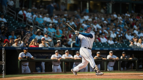 Baseball Player Swinging at Pitch