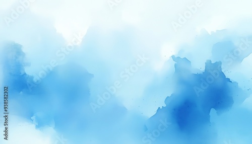 Beautiful Abstract Watercolor Background in Soft Blue Tones