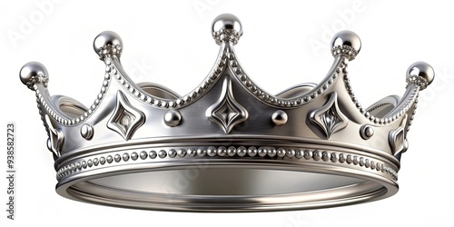 Platinum and silver crown with clipping path, platinum, silver, crown, royalty, elegance, luxury, isolated, shiny, regal, symbol