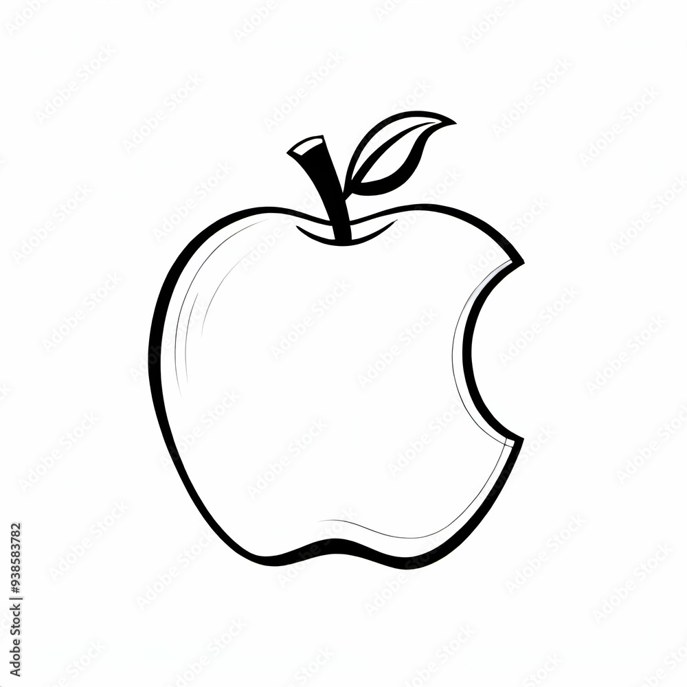 apple with a leaf drawing outline clipart apple with a leaf drawing outline clipart
