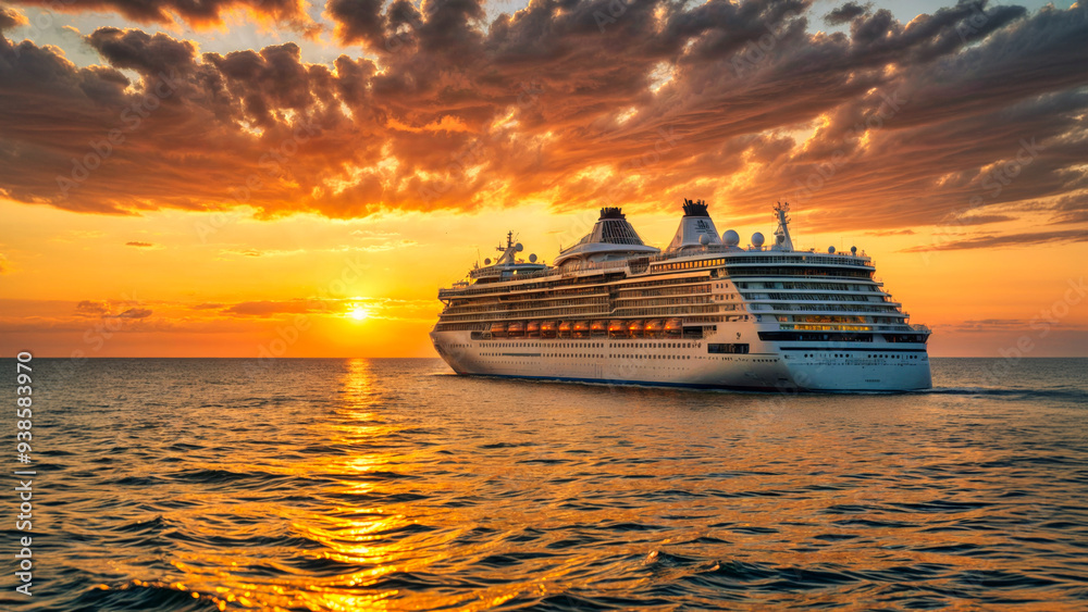 Cruise Ship at Sunset Cruise Ship at Sunset