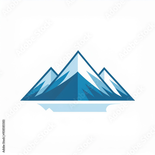 mountain logo illustration in a simple and clean flat art style