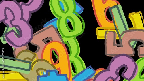 Hand drawn numbers transition set