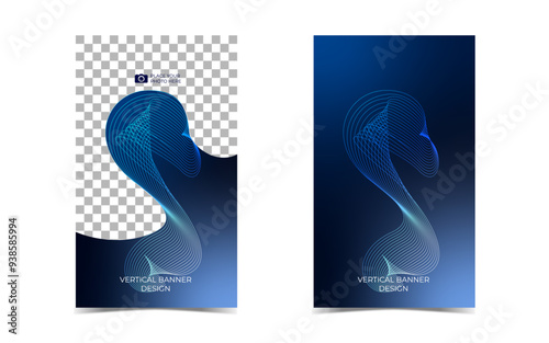 VERTICAL BANNER 35 EDITABLE ABSTRACT BANNER DESIGN WITH PHOTO INSERT OPTION - VERSATILE FOR ANY PURPOSE