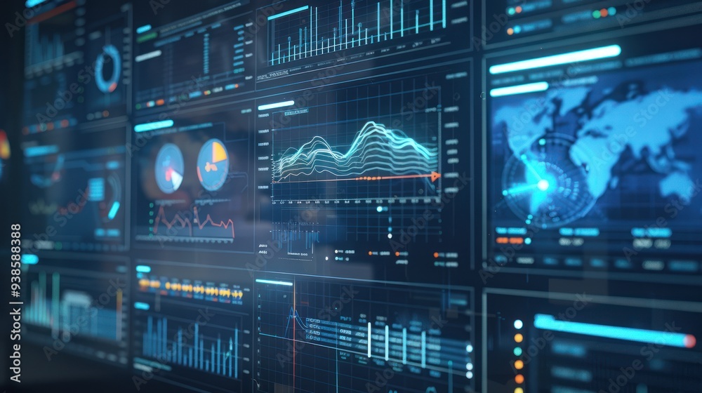 Digital Dashboard with Charts and Data Digital Dashboard with Charts and Data