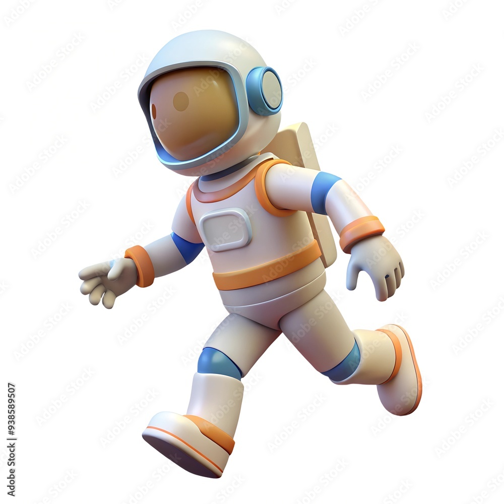 3d astronaut walk zero gravity white background 3d astronaut walk zero gravity white background