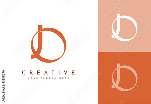 Luxury and modern JO monogram logo design