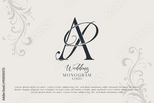AP and PA wedding monogram logo