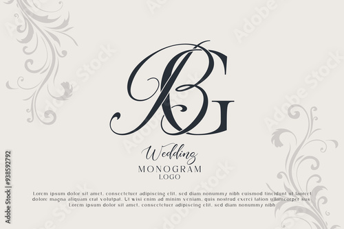 BG and GB wedding monogram logo photo