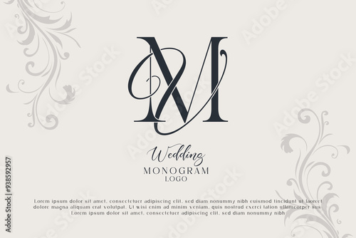 MV and VM wedding monogram logo