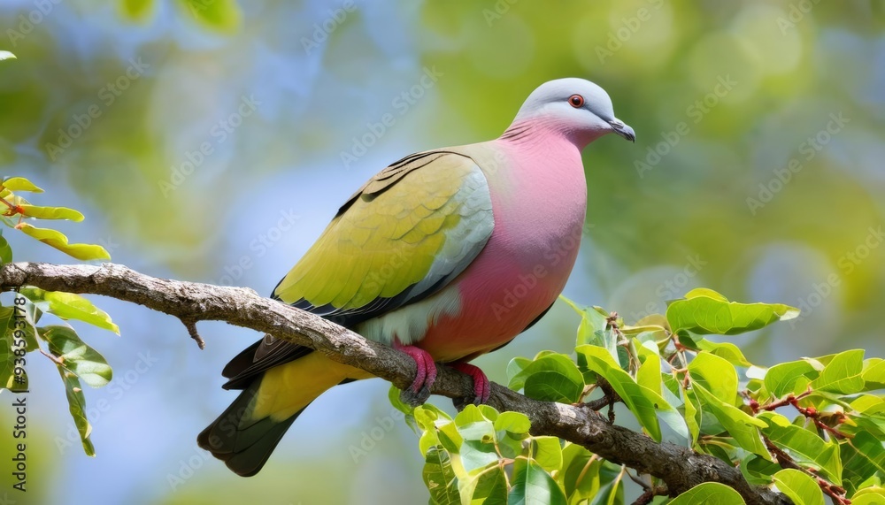 Vibrant parrot perched on branch natures beauty captured Vibrant parrot perched on branch natures beauty captured