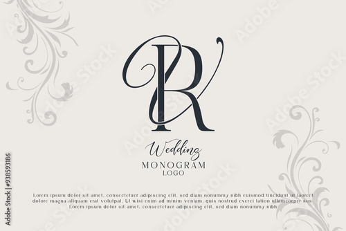 RV and VR wedding monogram logo