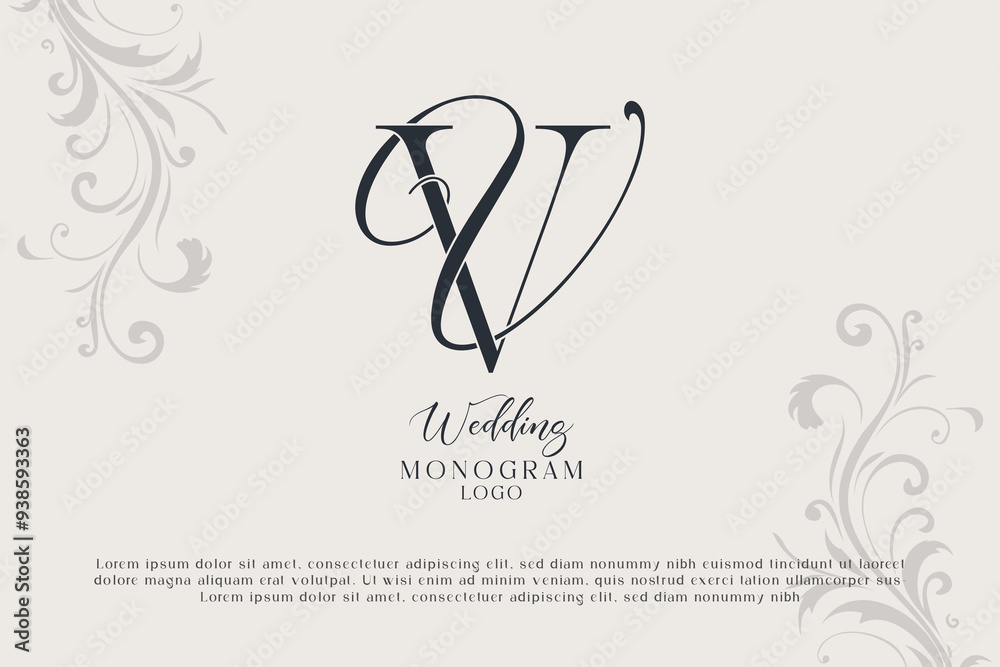 VV wedding monogram logo