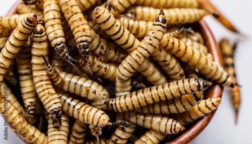 Fototapeta Naklejka Na Ścianę i Meble -   Deliciously prepared mealworms ready to be savored