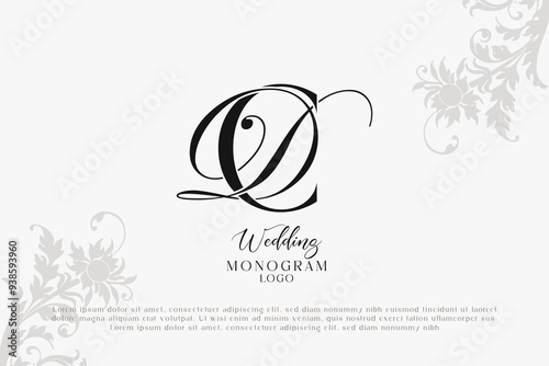 CD DC wedding logo Monogram, Stylish Wedding Couple Logo, Minimalist Wedding Monogram, Initials Logo, Editable wedding monogram