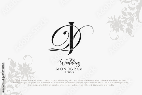 JD DJ wedding logo Monogram, Stylish Wedding Couple Logo, Minimalist Wedding Monogram, Initials Logo, Editable wedding monogram
