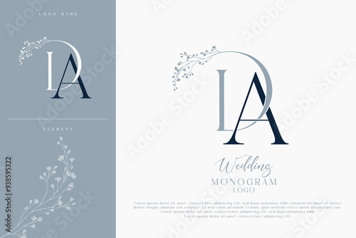 DA AD wedding initial monogram logo