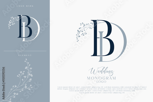 BD DB wedding initial monogram logo